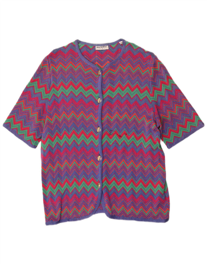 MARIEDDA Womens Cardigan Sweater IT 46 Large Multicoloured Chevron
