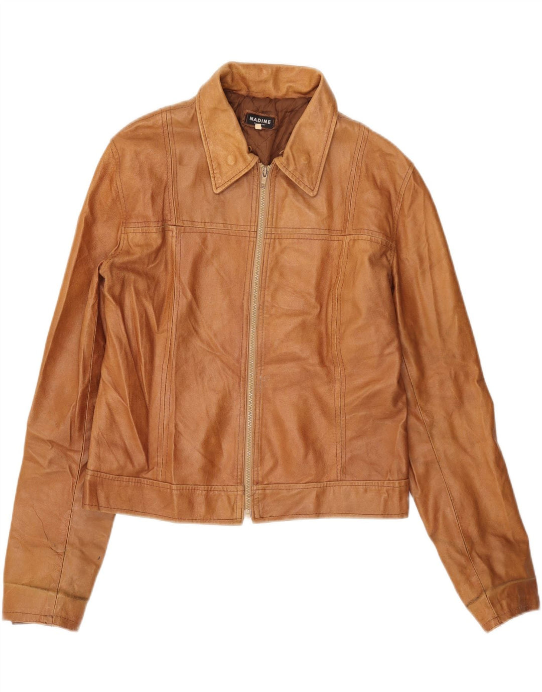 Nadine Mens Leather Jacket UK 40 Large Brown Leather