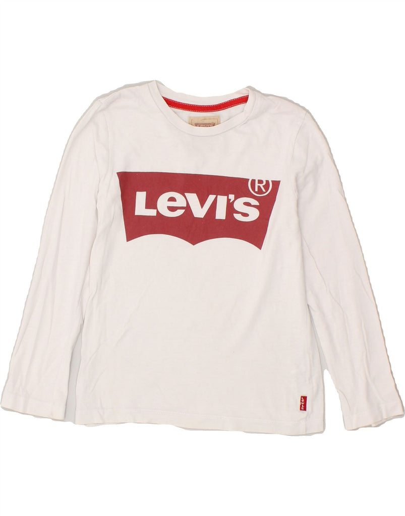 LEVI'S Boys Graphic Top Long Sleeve 7-8 Years White Cotton | Vintage Levi's | Thrift | Second-Hand Levi's | Used Clothing | Messina Hembry 