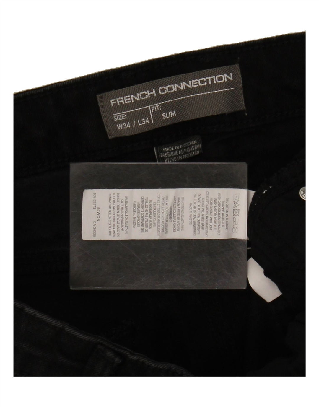 FRENCH CONNECTION Mens Slim Jeans W34 L31 Black Cotton Vintage French Connection and Second-Hand French Connection from Messina Hembry 