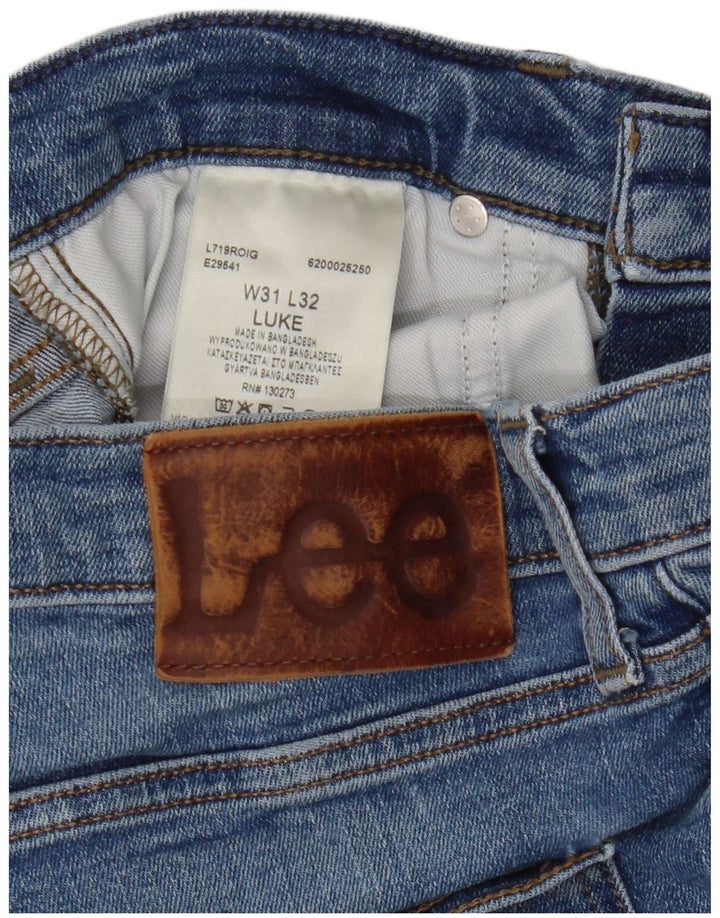 Lee Womens Luke Slim Jeans W31 L32 Blue Cotton