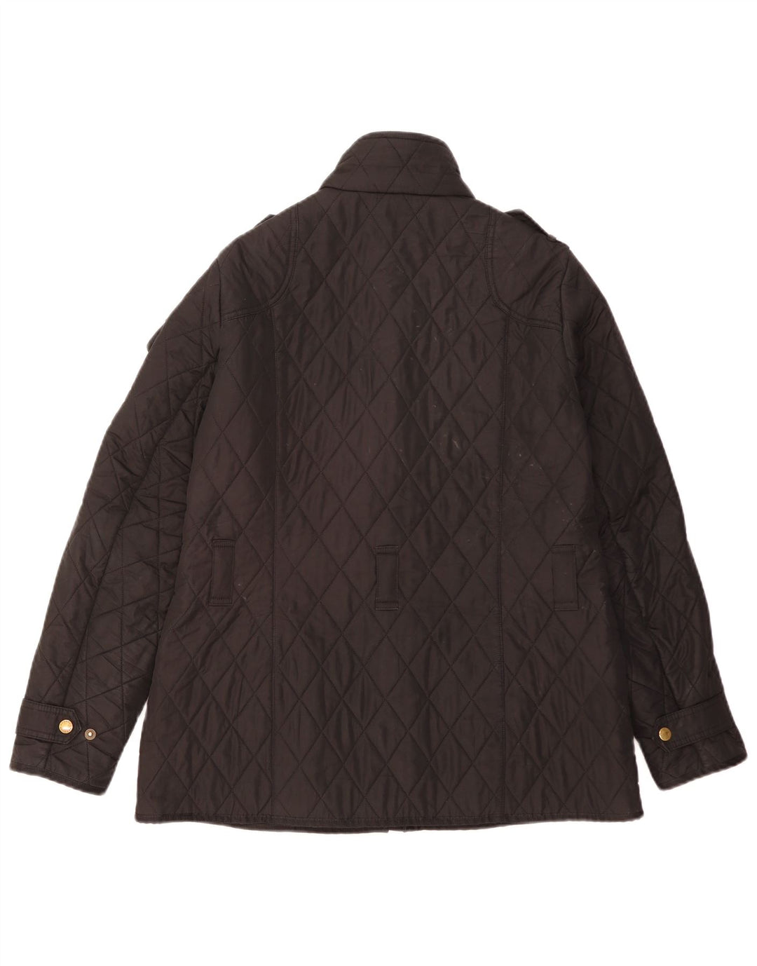Barbour Womens Military Quilted Jacket UK 14 Large Black Polyester