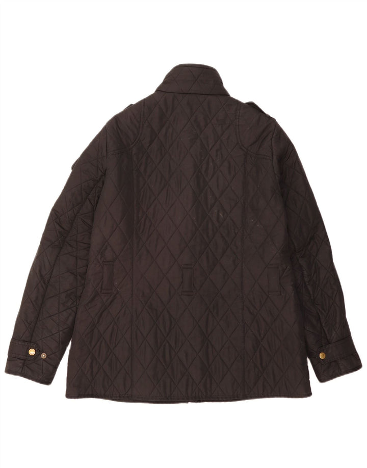 Barbour Womens Military Quilted Jacket UK 14 Large Black Polyester