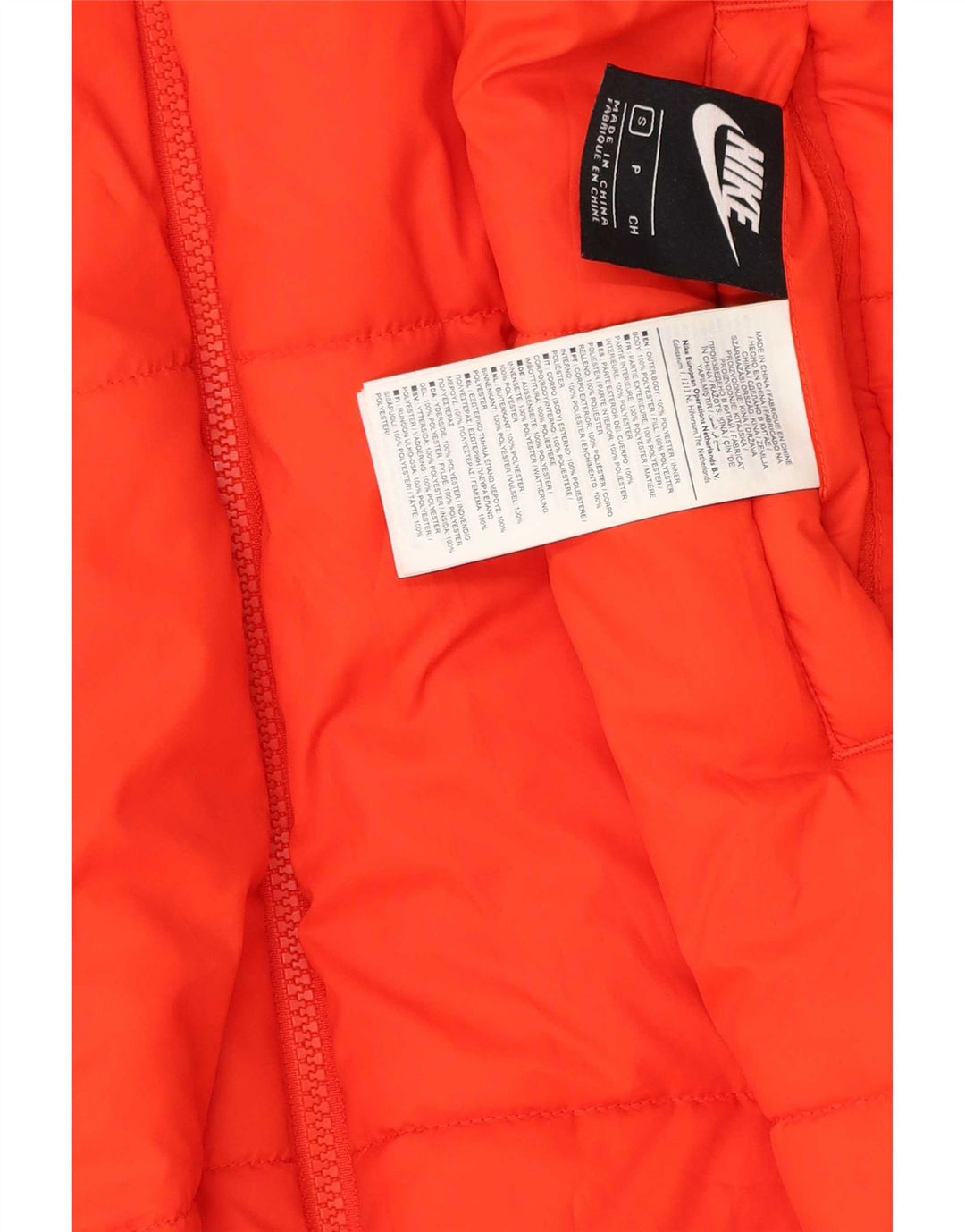 Nike Womens Oversized Graphic Reversible Padded Coat UK 10 Small Orange