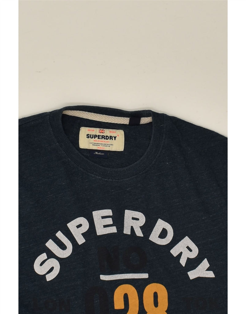 SUPERDRY Mens Graphic T-Shirt Top Medium Navy Blue Cotton | Vintage Superdry | Thrift | Second-Hand Superdry | Used Clothing | Messina Hembry 