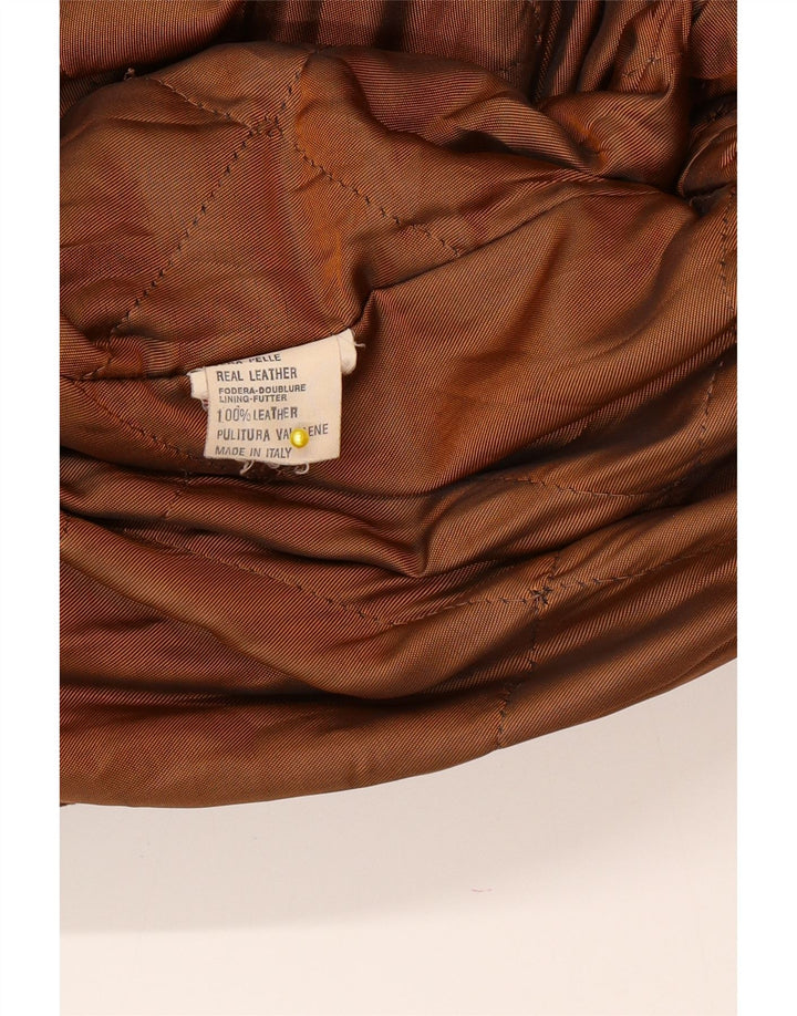 Vintage Womens Oversized Hooded Suede Windbreaker Coat IT 46 Large Brown