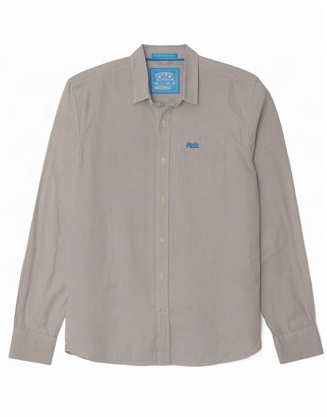Superdry Mens Shirt 2XL White Gingham Cotton