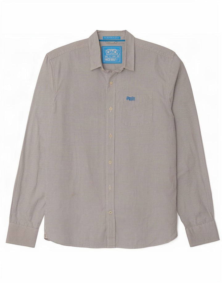 Superdry Mens Shirt 2XL White Gingham Cotton