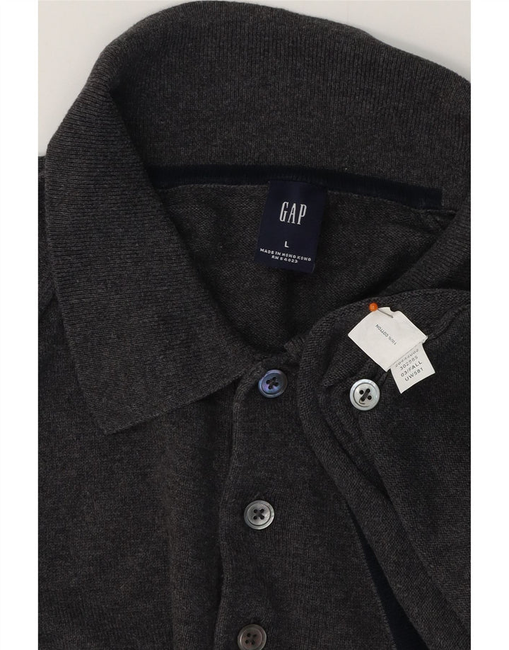 GAP Mens Polo Shirt Large Grey Cotton