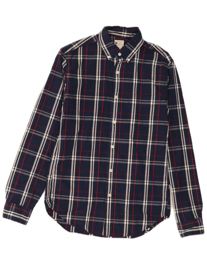 J. Crew Mens Checked  Shirt XS Navy Blue Check Cotton