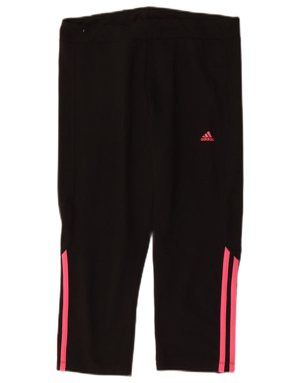 Adidas Womens Climalite Capri Leggings UK 12/14 Medium Black Polyester