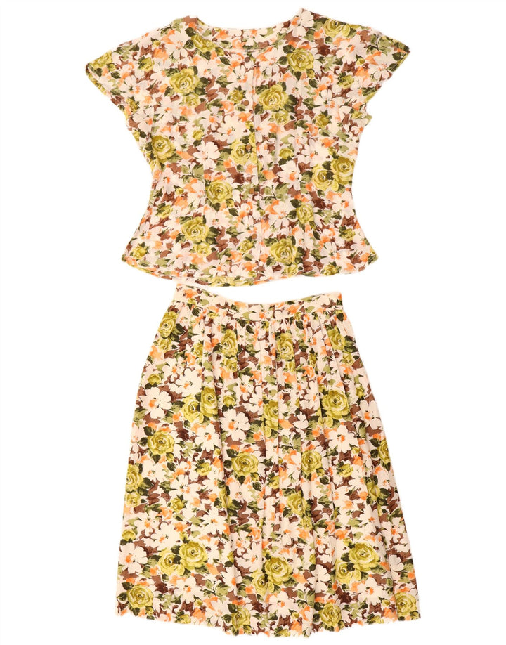 Vintage Womens 2 Piece Skirt Set IT 44 Medium W26  Multicoloured Floral