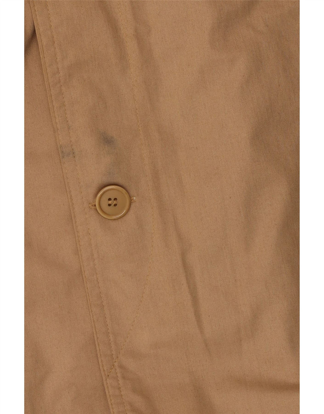 Vintage Mens Loose Fit Trench Coat Small Beige Cotton