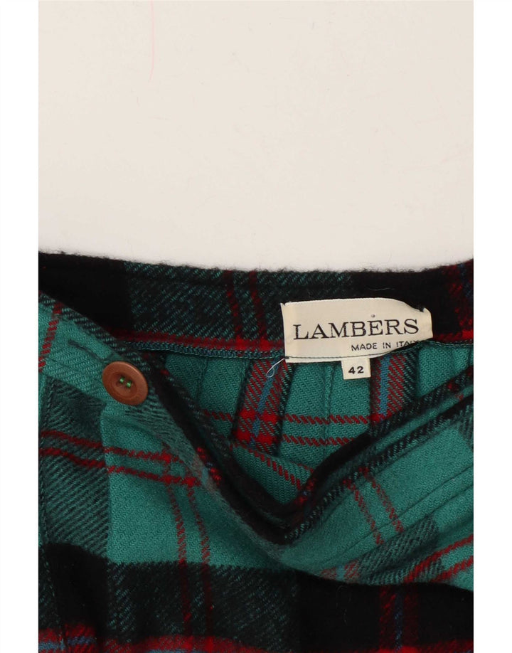 Lambers Womens Wrap Knife Pleated Skirt IT 42 Medium W28 Turquoise Check