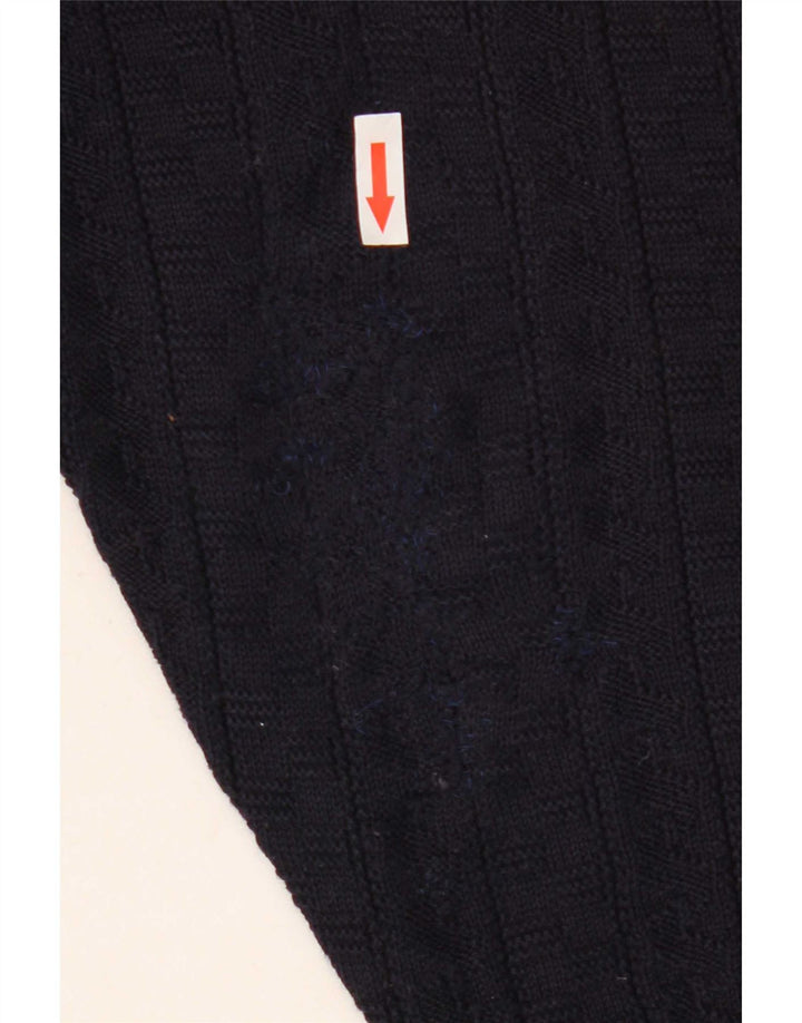 Il Granchio Mens V-Neck Jumper Sweater Large Navy Blue Colourblock