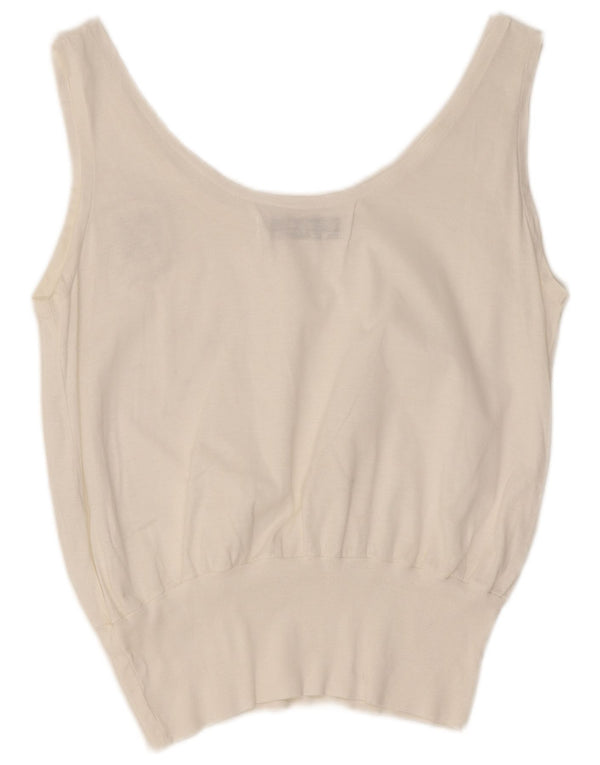 Marina Yachting Womens Vest Top UK 12 Medium White Cotton