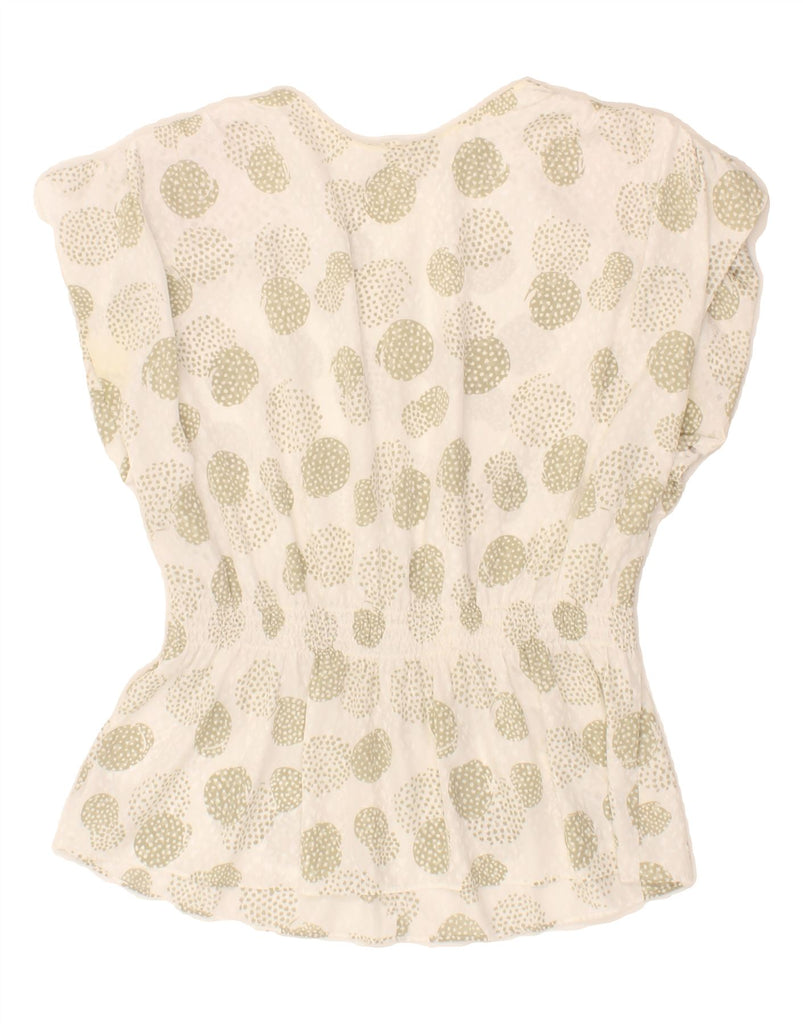 VINTAGE Womens Blouse Top IT 44 Medium Beige Spotted Polyester Vintage Vintage and Second-Hand Vintage from Messina Hembry 