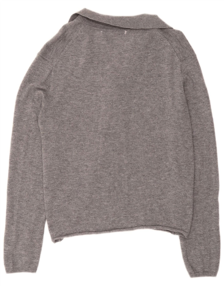 Zara Womens Cardigan Sweater UK 18 XL Grey Wool