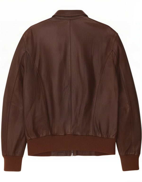 Conbipel Mens Leather Jacket IT 48 Medium Brown