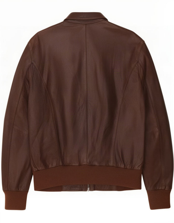 Conbipel Mens Leather Jacket IT 48 Medium Brown