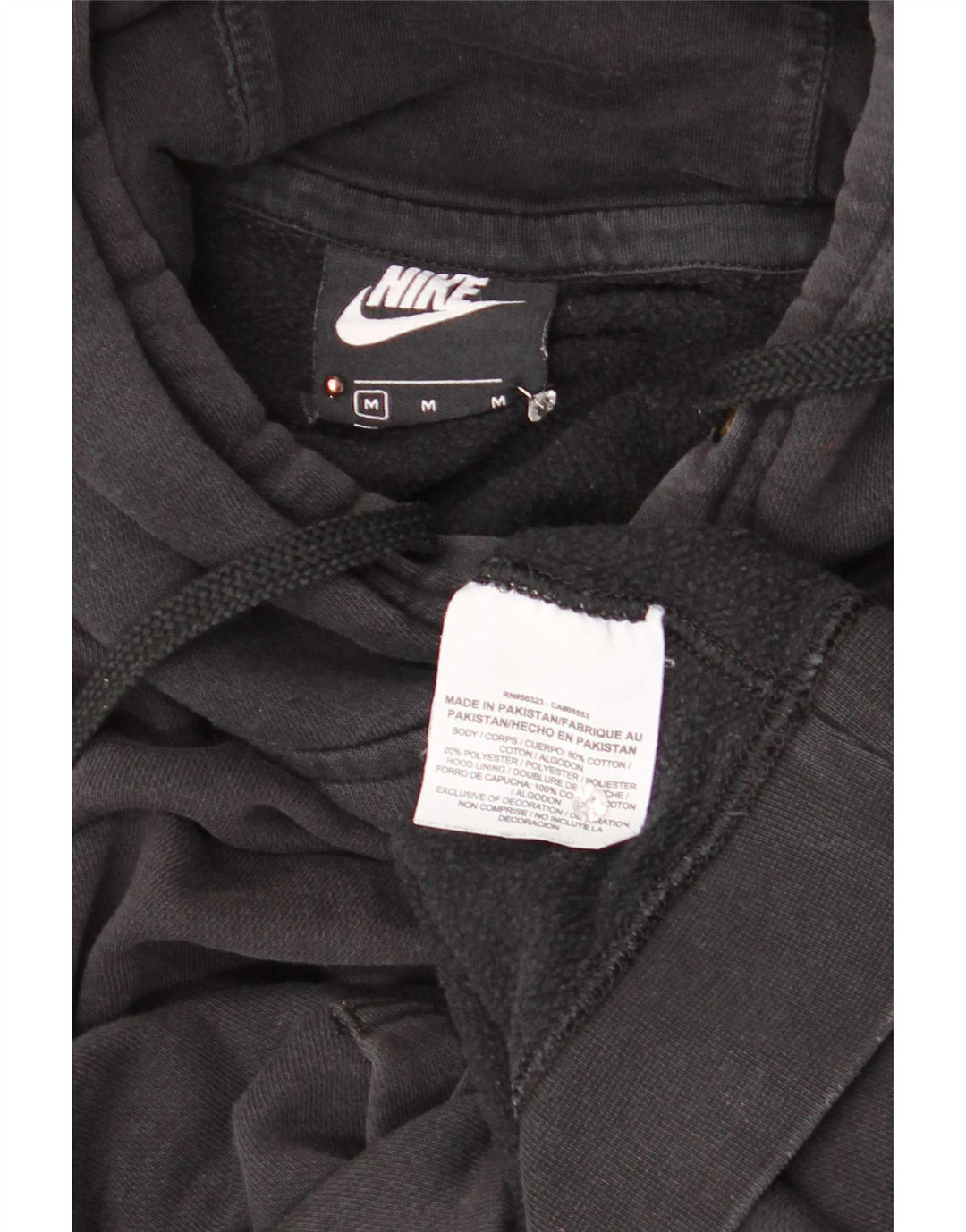 Nike Mens Hoodie Jumper Medium Black Cotton