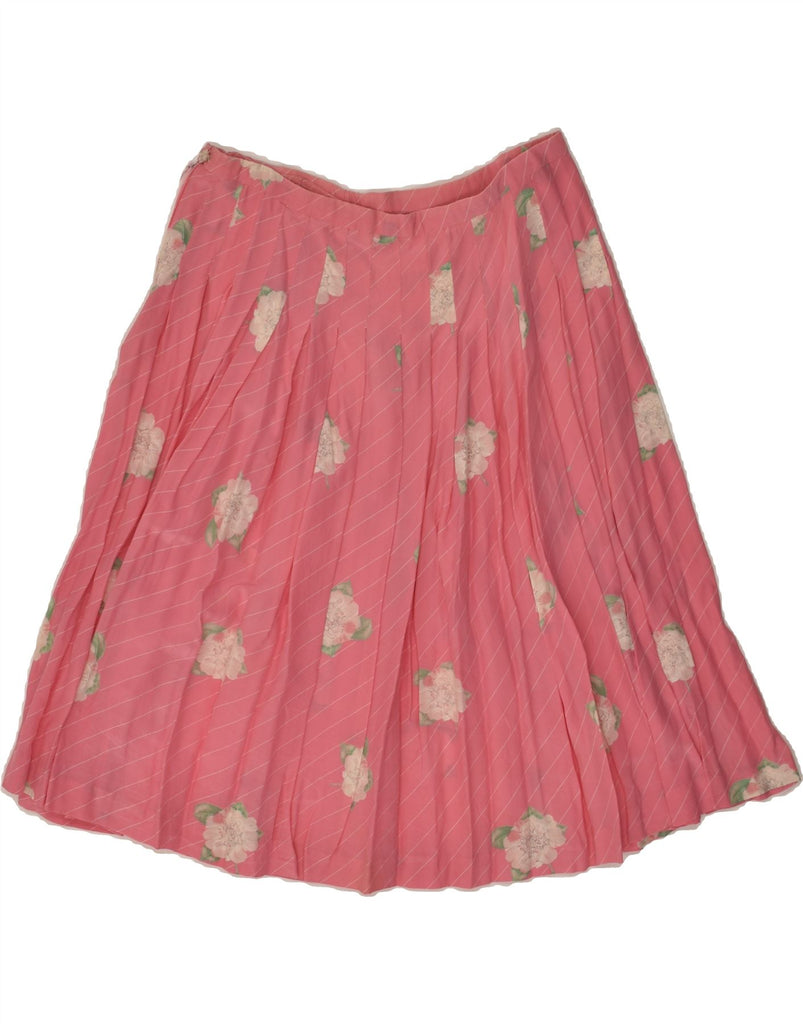 VINTAGE Womens Knife Pleated Skirt W30 Medium Pink Floral | Vintage Vintage | Thrift | Second-Hand Vintage | Used Clothing | Messina Hembry 