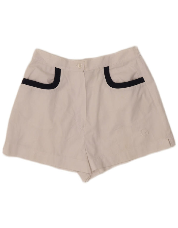 Sergio Tacchini Womens Sport Shorts EU 40 Medium W27 White Polyester Sports