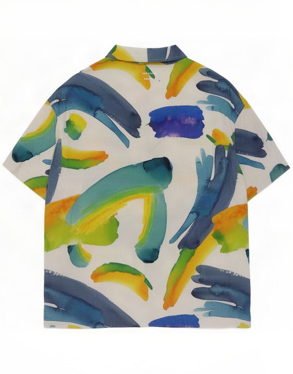 Jack & Jones Mens Abstract Pattern Short Sleeve Shirt Medium Multicoloured