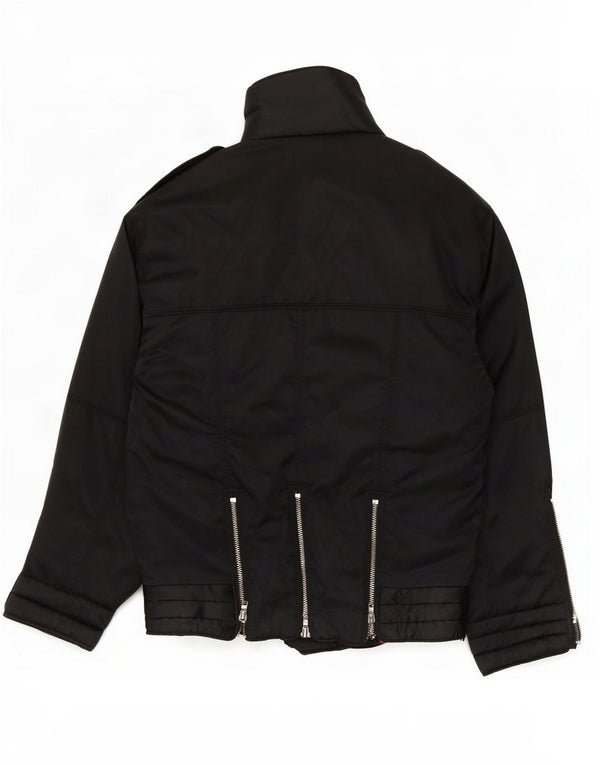 London Fog Girls Padded Military Jacket 10-11 Years Medium Black Nylon