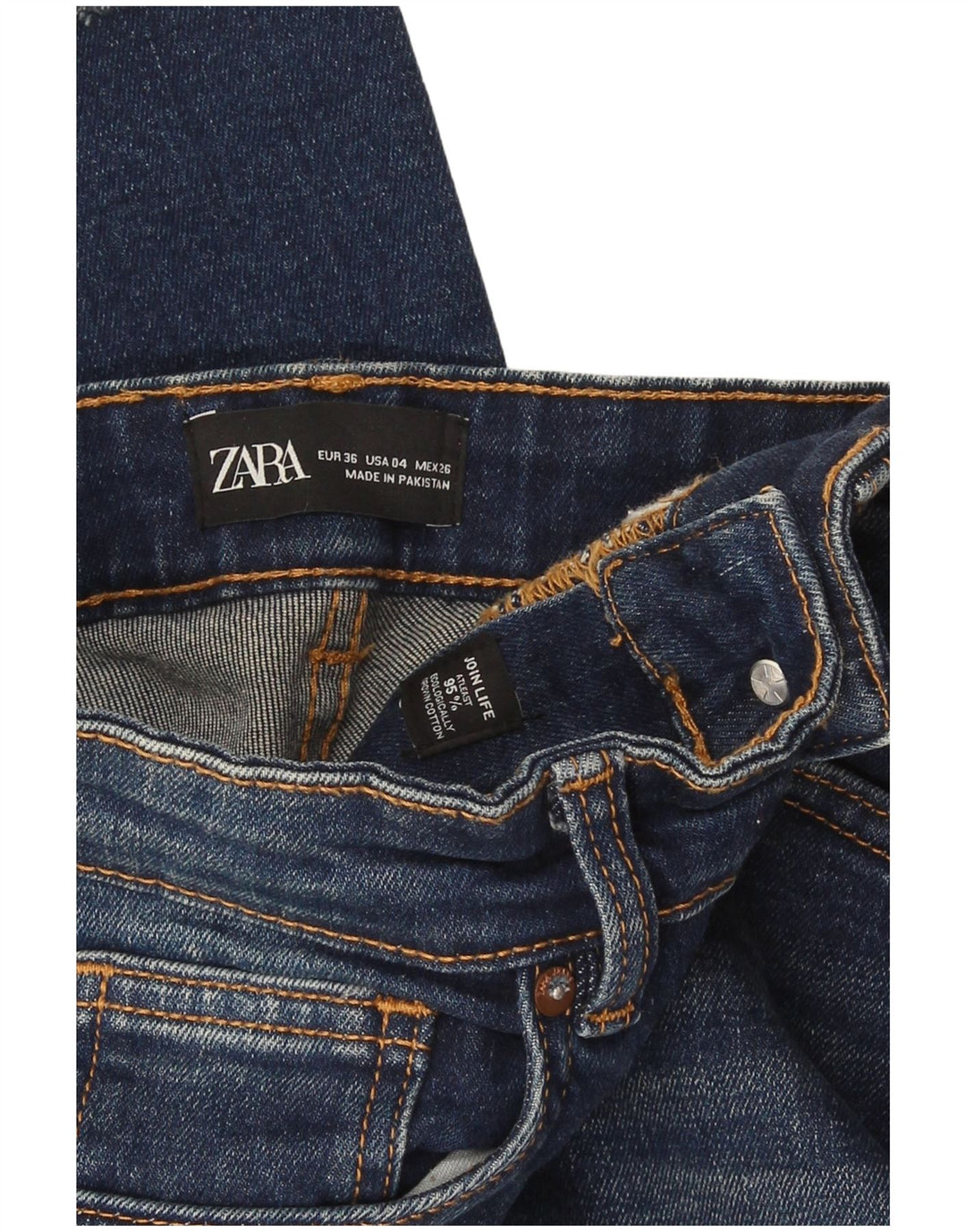 Zara Womens Flared Jeans EU 36 XS W26 L27 Blue Cotton