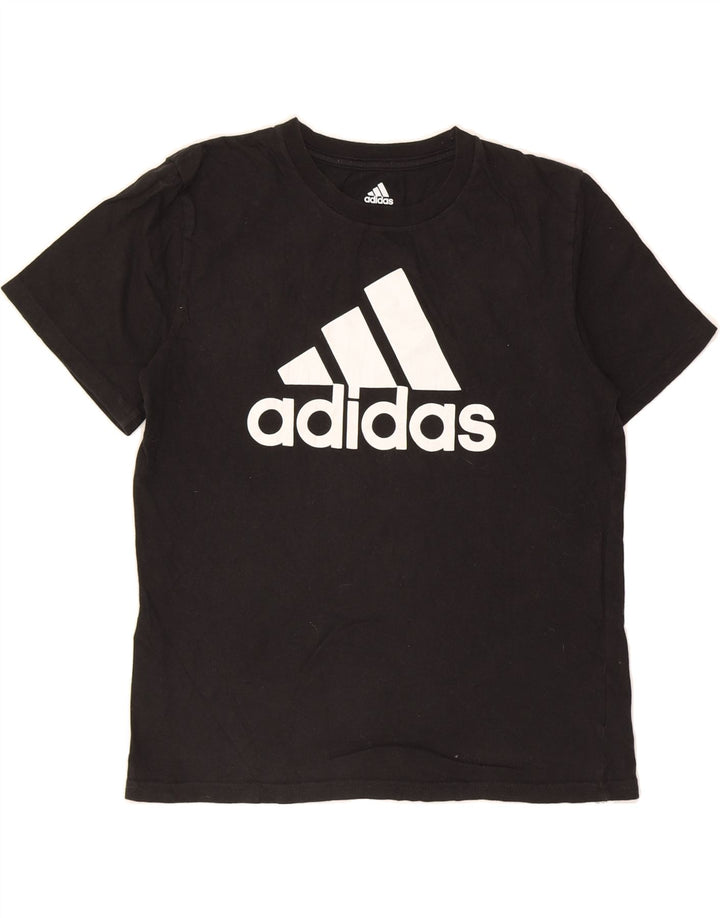ADIDAS Boys Graphic T-Shirt Top 10-11 Years Medium Black Cotton Vintage Adidas and Second-Hand Adidas from Messina Hembry 