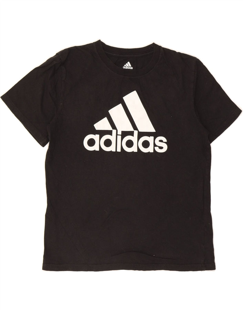 ADIDAS Boys Graphic T-Shirt Top 10-11 Years Medium Black Cotton Vintage Adidas and Second-Hand Adidas from Messina Hembry 