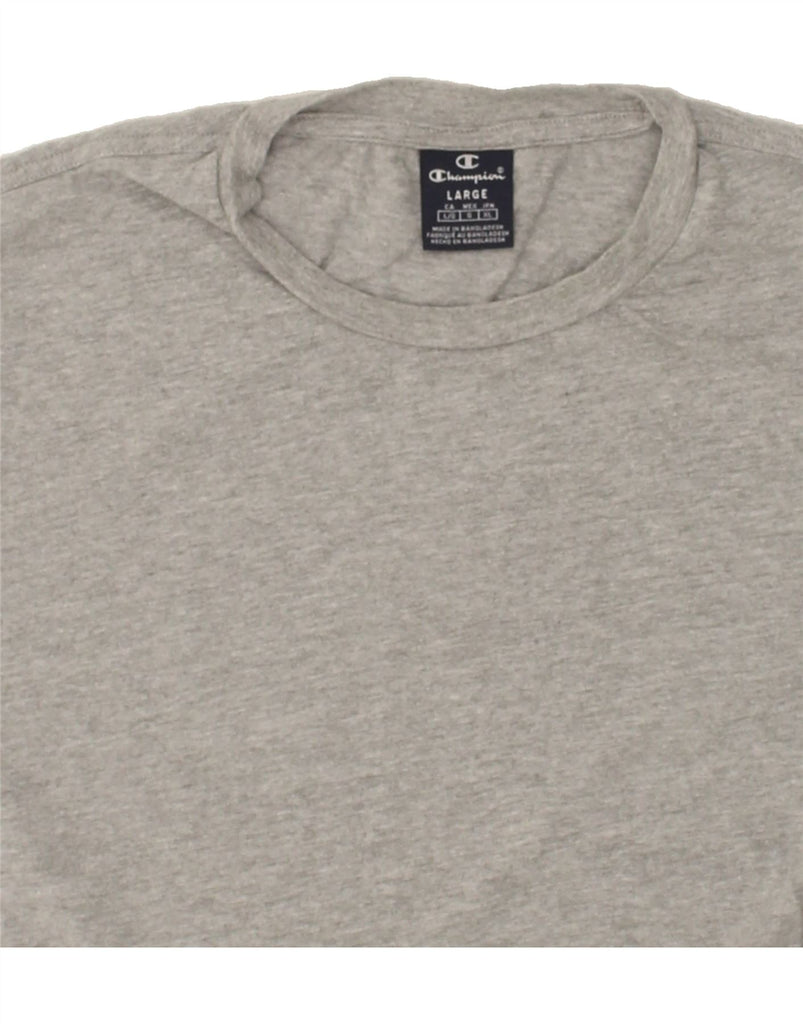 CHAMPION Mens T-Shirt Top Large Grey Cotton | Vintage Champion | Thrift | Second-Hand Champion | Used Clothing | Messina Hembry 