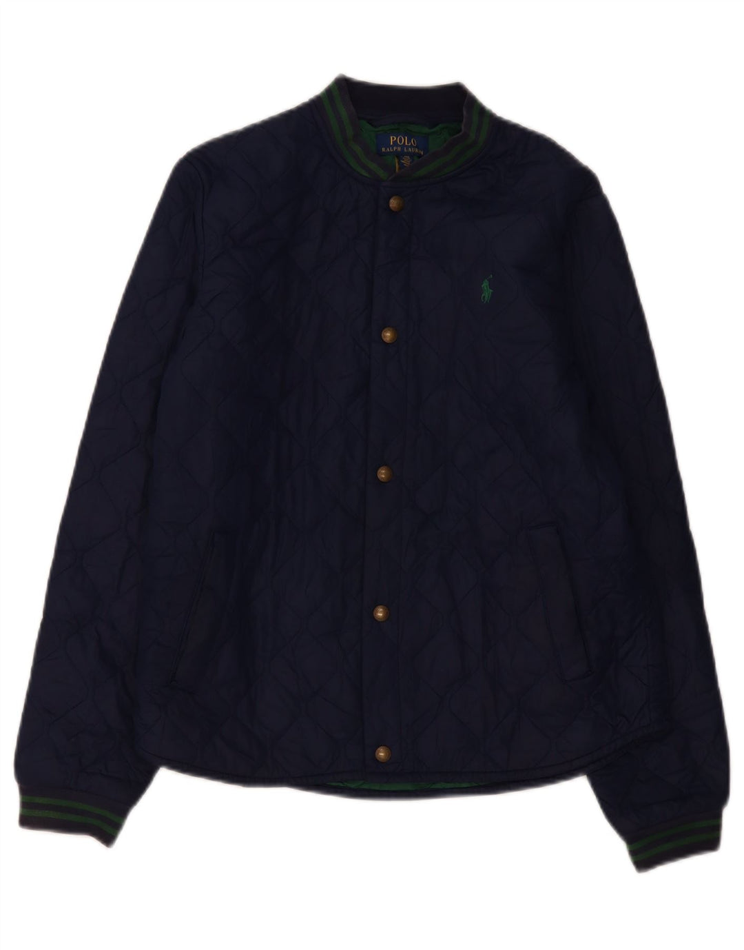 Polo Ralph Lauren Boys Quilted Jacket 15-16 Years XL Navy Blue Polyester