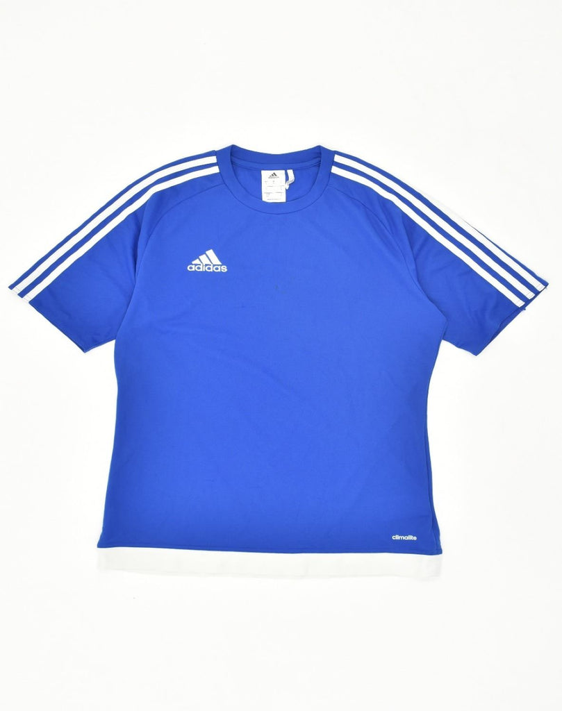 ADIDAS Mens T-Shirt Top Small Blue Polyester | Vintage Adidas | Thrift | Second-Hand Adidas | Used Clothing | Messina Hembry 