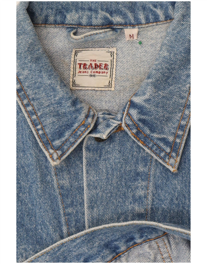 Vintage Womens Oversized Denim Jacket UK 14 Medium Blue Cotton
