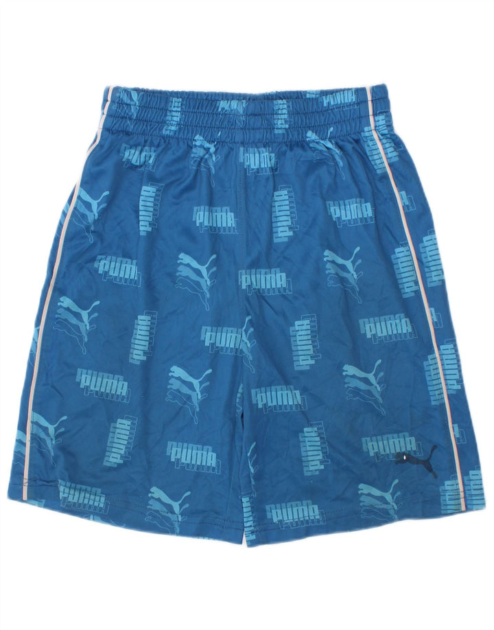 Puma Boys Graphic Sport Shorts 6-7 Years Blue Polyester