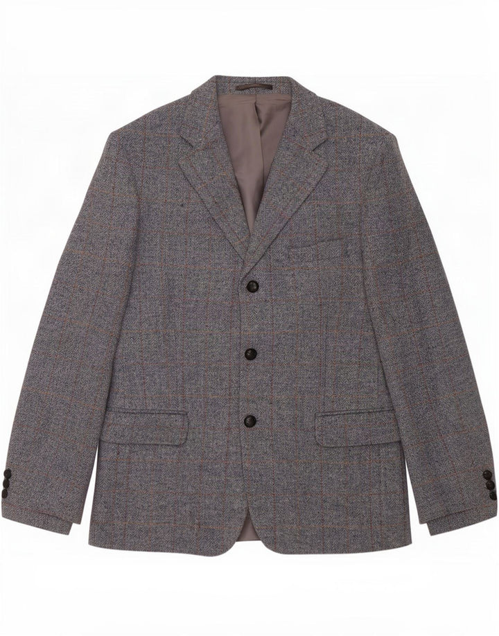 Avoca Mens 3 Button Blazer Jacket UK 42 XL Grey Wool