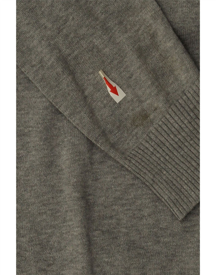 O'Neill Mens V-Neck Jumper Sweater Small Grey Cotton