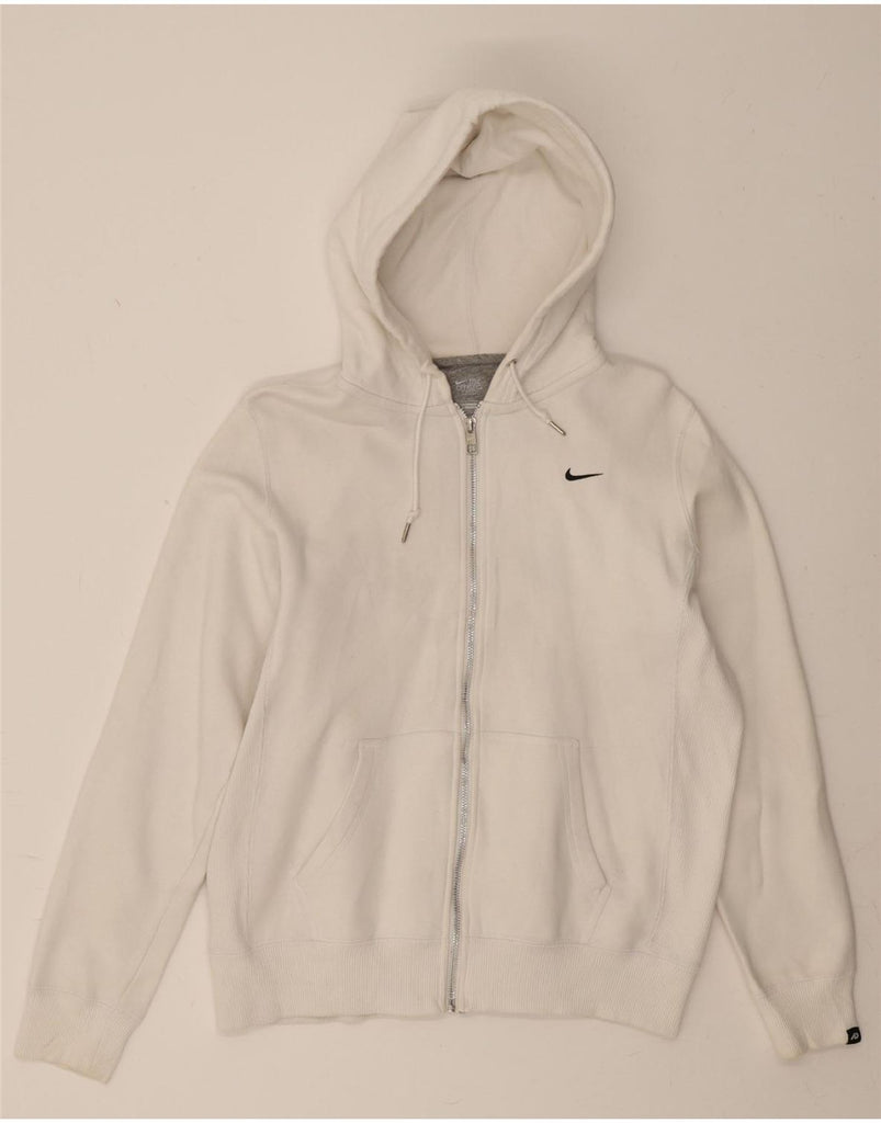 NIKE Womens Zip Hoodie Sweater UK 16 Large White Cotton Vintage Nike and Second-Hand Nike from Messina Hembry 