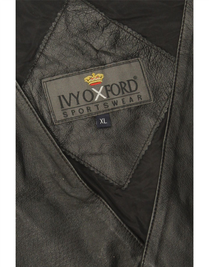 IVY OXFORD Mens Leather Waistcoat XL Black Leather Vintage Ivy Oxford and Second-Hand Ivy Oxford from Messina Hembry 