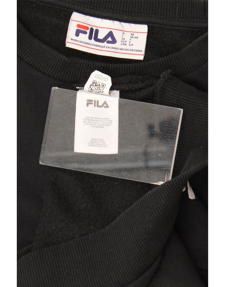 Fila Mens Sweatshirt Jumper Small Black Colourblock Cotton