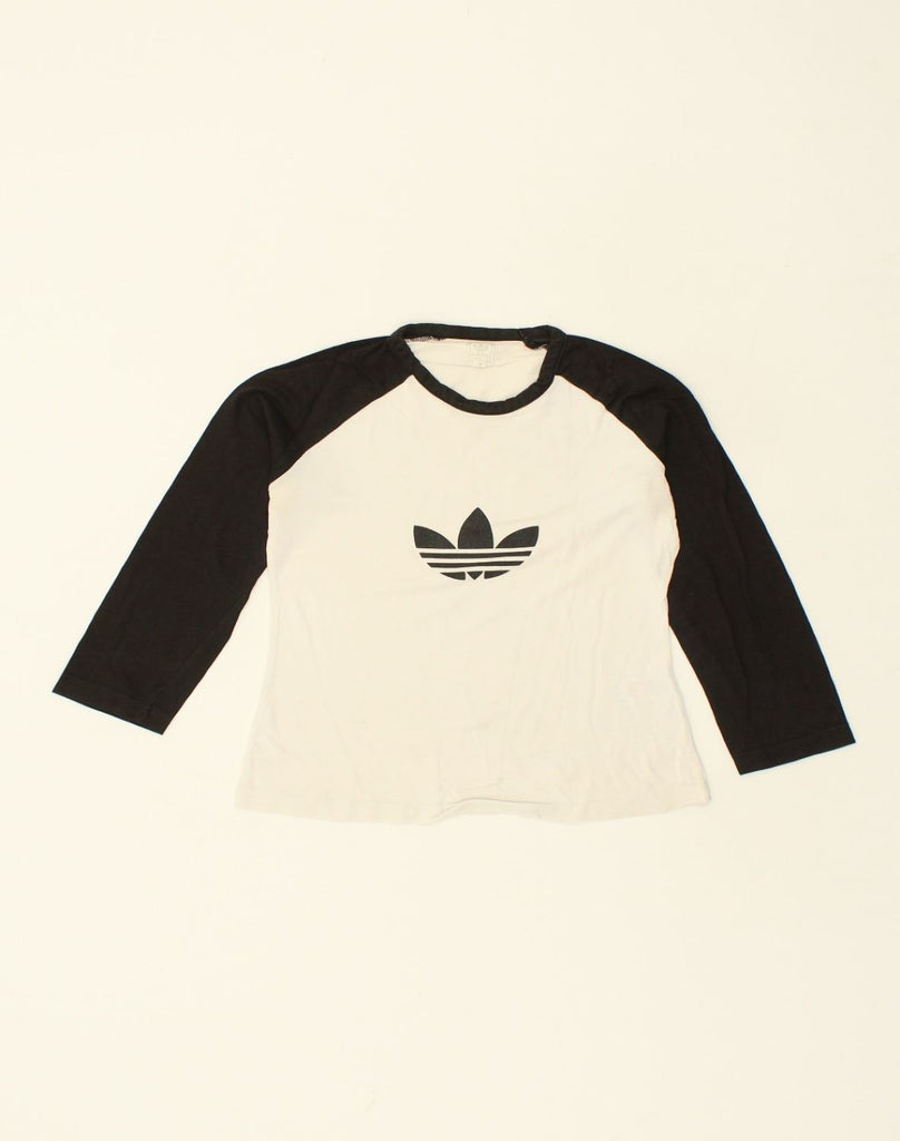 ADIDAS Womens Top Long Sleeve EU 38 Medium White Colourblock Cotton | Vintage Adidas | Thrift | Second-Hand Adidas | Used Clothing | Messina Hembry 