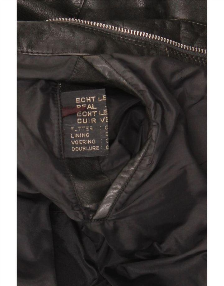 Vintage Mens Leather Jacket UK 42 XL Black Leather