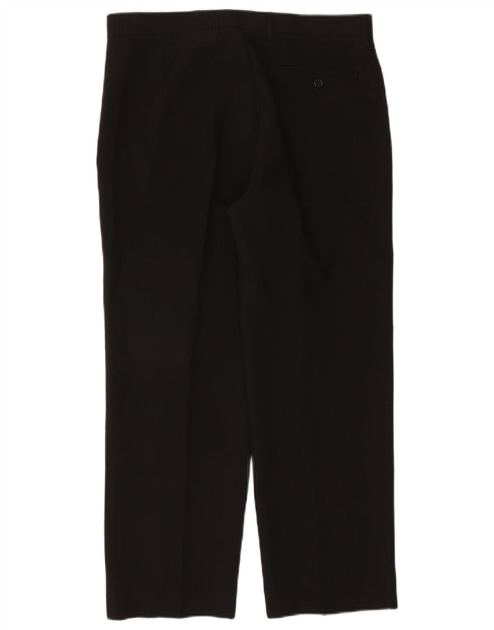 Marks & Spencer Mens Straight Chino Trousers W36 L29 Black Polyester