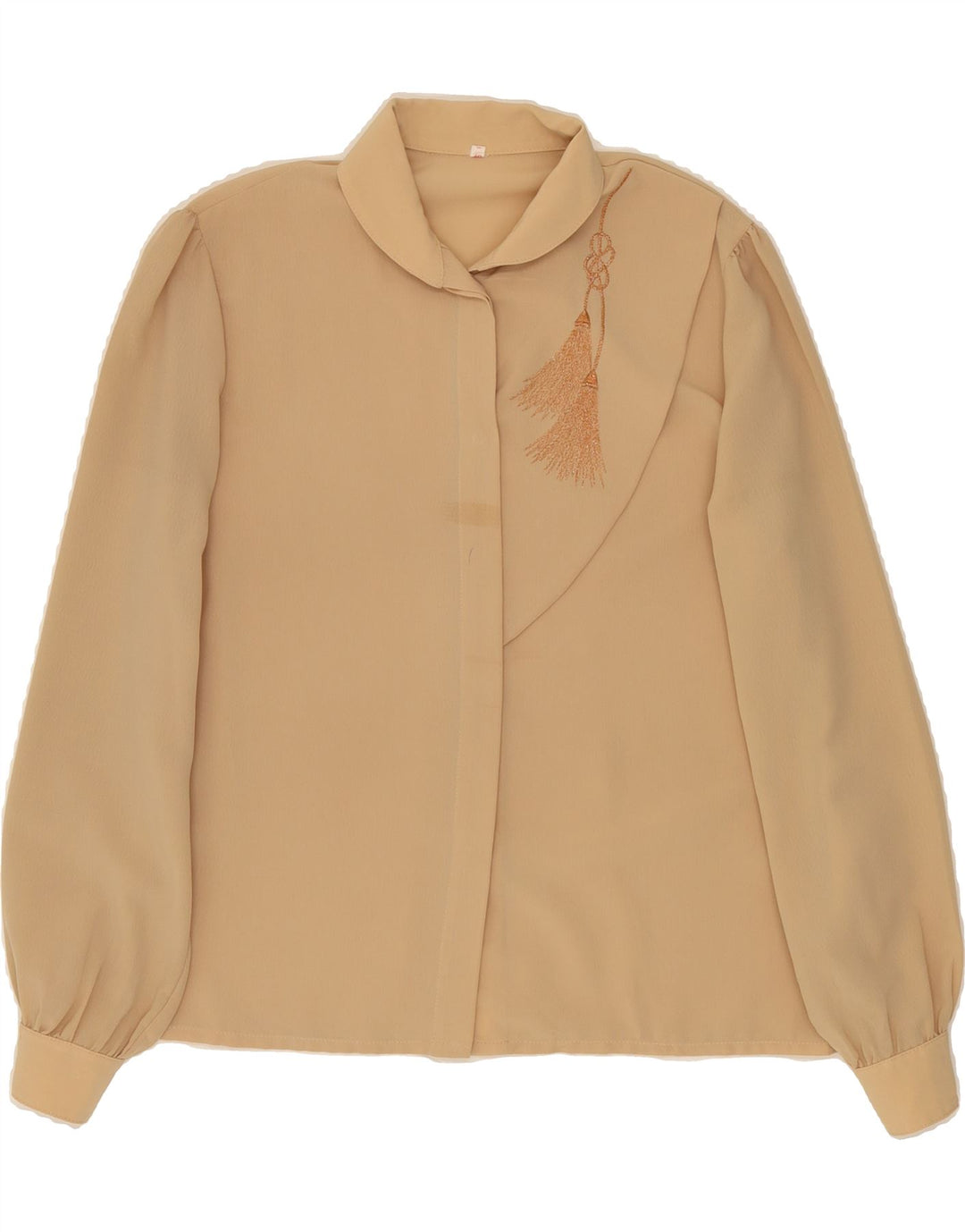 VINTAGE Womens Shirt Blouse EU 40 Medium Beige Polyester Vintage Vintage and Second-Hand Vintage from Messina Hembry 