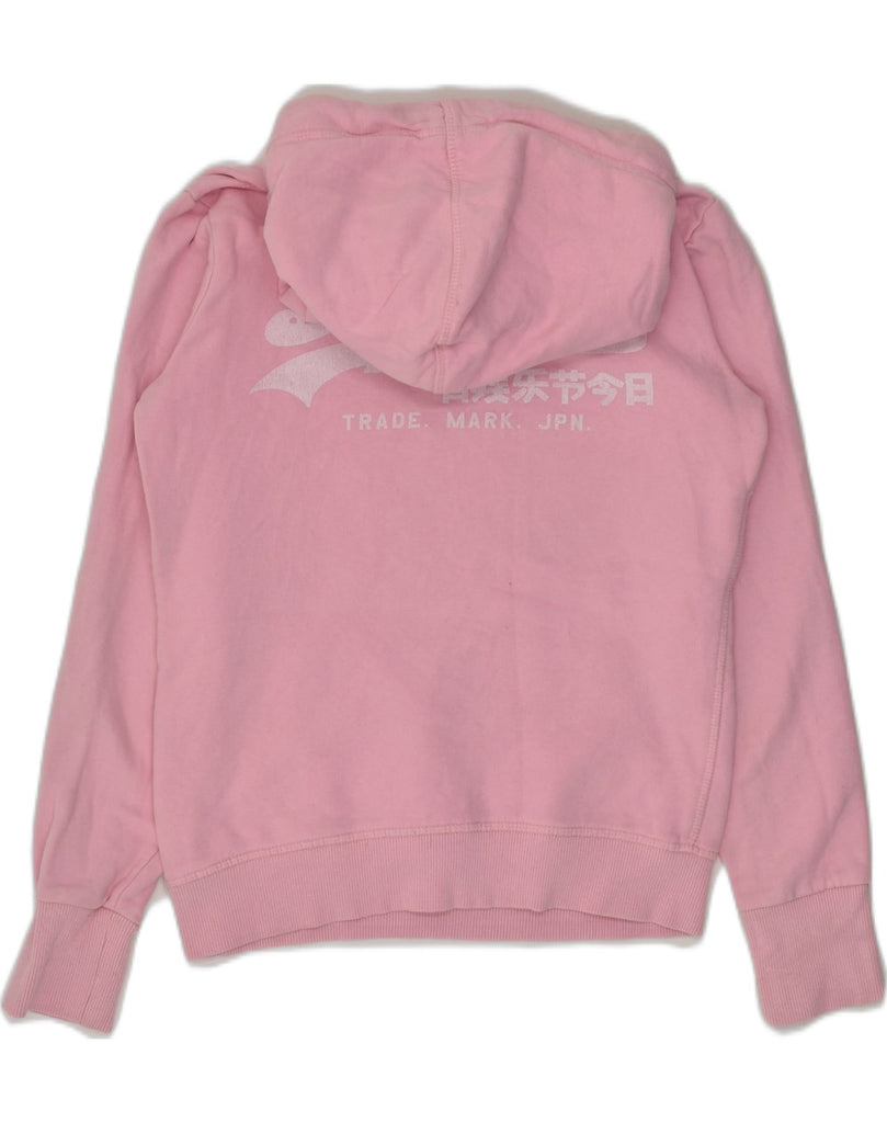 SUPERDRY Womens Graphic Hoodie Jumper UK 8 Small  Pink Cotton | Vintage Superdry | Thrift | Second-Hand Superdry | Used Clothing | Messina Hembry 