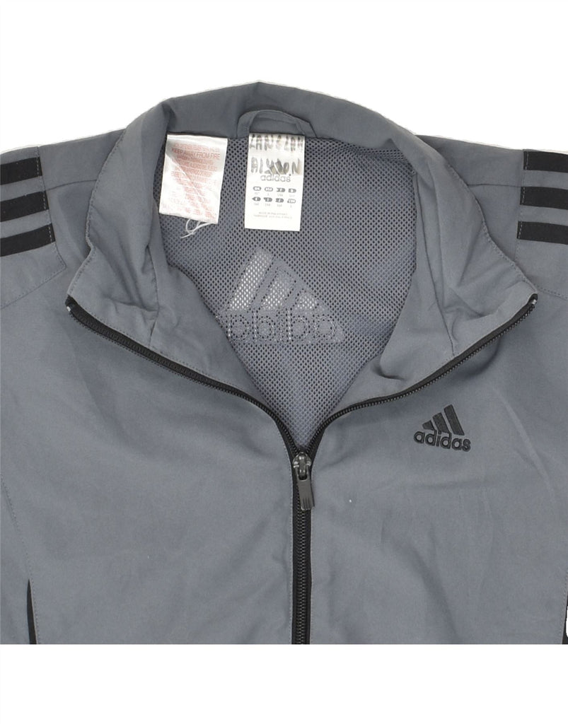 ADIDAS Boys Graphic Tracksuit Top Jacket 13-14 Years Grey Polyester | Vintage Adidas | Thrift | Second-Hand Adidas | Used Clothing | Messina Hembry 