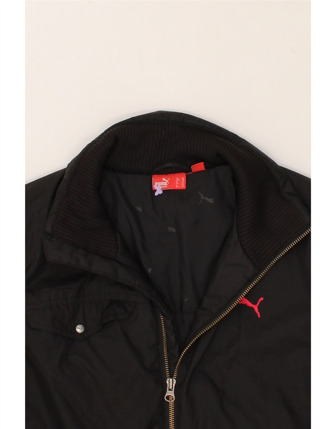 PUMA Womens Windbreaker Jacket UK 16 Large  Black Polyester Vintage Puma and Second-Hand Puma from Messina Hembry 