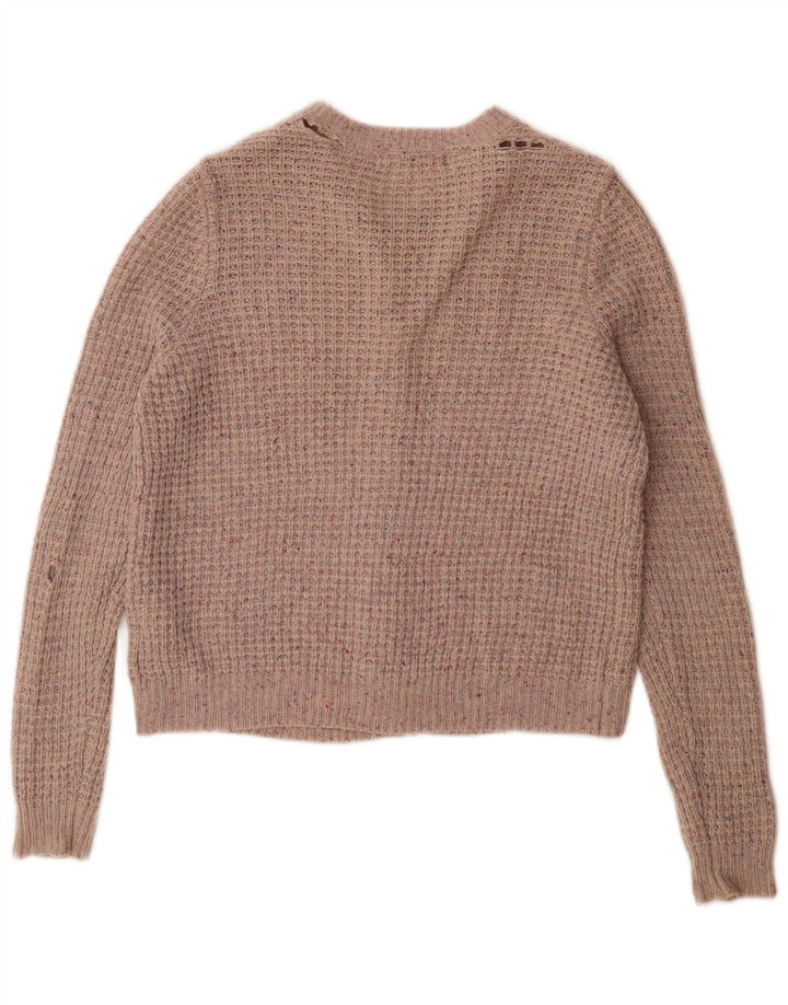 Marks & Spencer Womens Cardigan Sweater UK 14 Large Grey Flecked Wool
